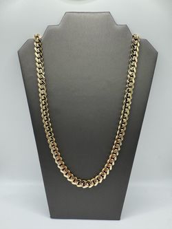 10KT Yellow Gold Hollow Monaco Cuban Link Chain