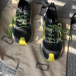Original Brand GUCCI Run Sneaker  Black Yellow Beige 40 size 