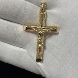 14k Yellow Gold Filled Cross Pendant 2.5”