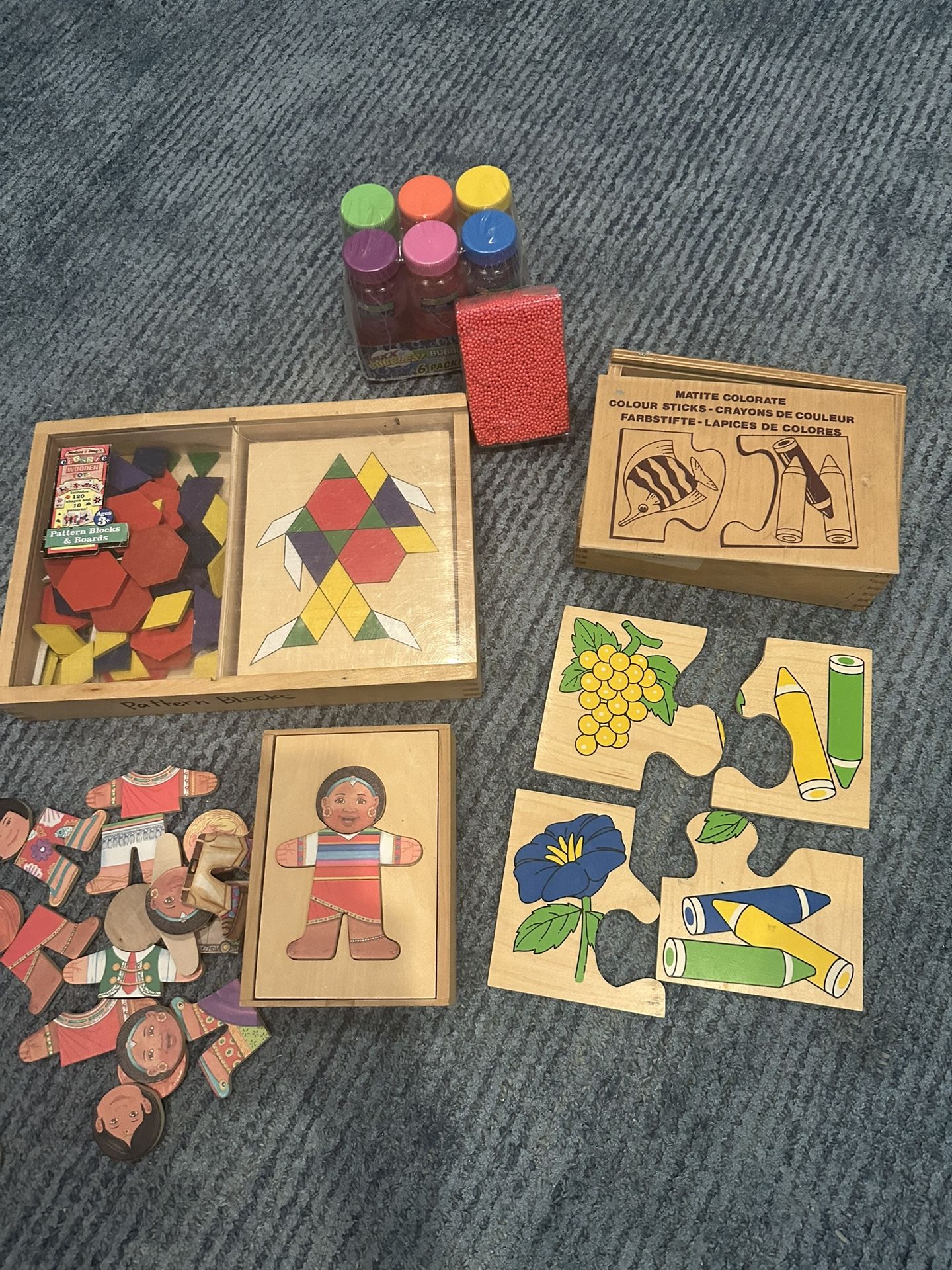 Melissa And Doug Pattern Blocks Puzzle Set Bubbles And Flaom