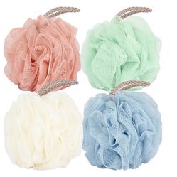 Fu Store Loofah Sponge Shower Loofahs 50g Bath Sponges Mesh Balls 4 Colors