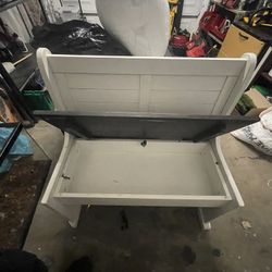 Wooden Bench With Storage Compartment