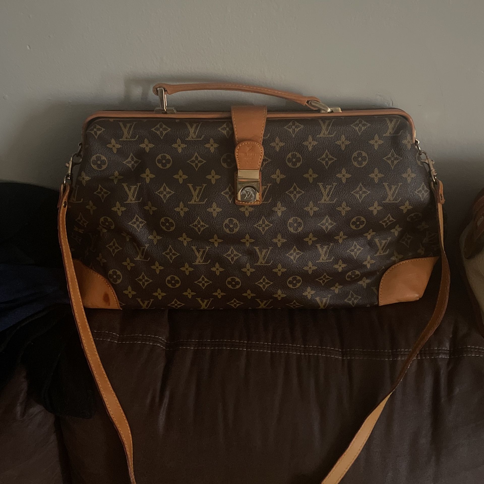 Louis Vuitton Brown Yellow Monogram Doctor Bag