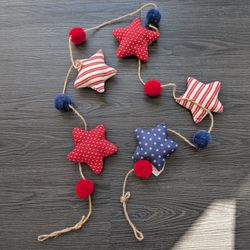 4th Of July Decor - Decorative Garland - Stars & Stripes - Patriotic 