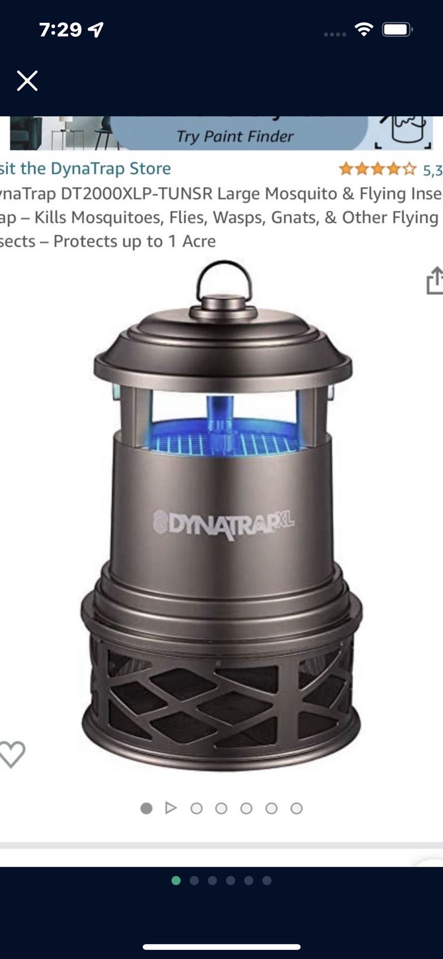 DynaTrap DT2000XLP-TUNSR Large Mosquito & Flying Insect Trap – Kills Mosquitoes, Flies, Wasps, Gnats, & Other Flying Insects – Protects up to 1 Acre