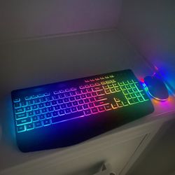Wireless Keyboard, phone holder, and Mouse Combo