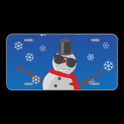 License Plate Novelty Car Front Snowman Snow Winter Christmas