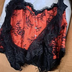 Red And Black Lace Corset 