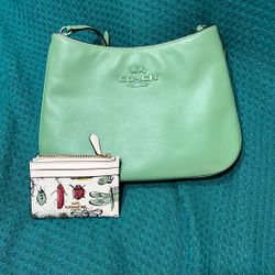 Green Coach Purse With Wallet 