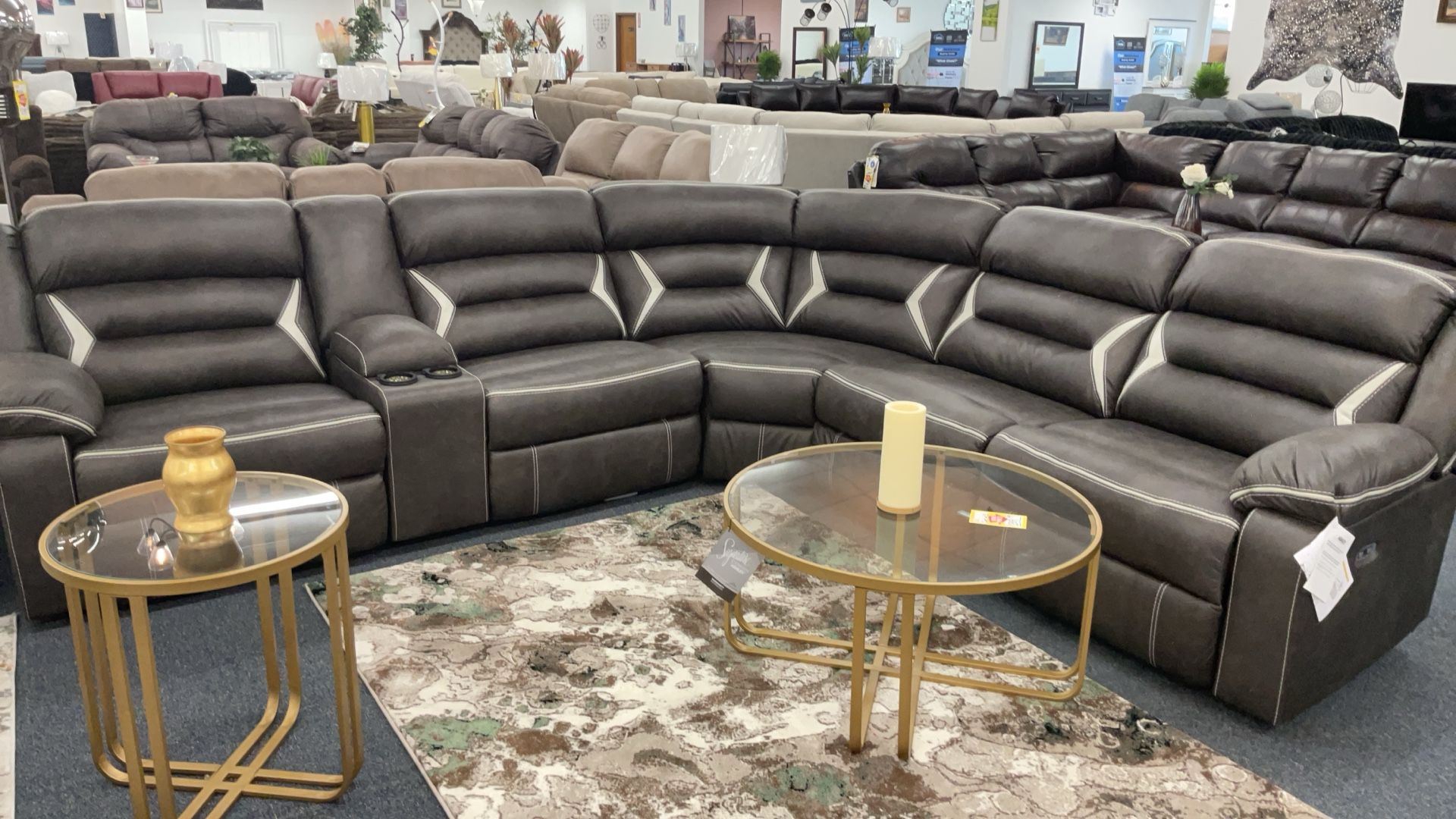 Midnight Electric Reclining Sectional Was $5759.99 Now $3169.99