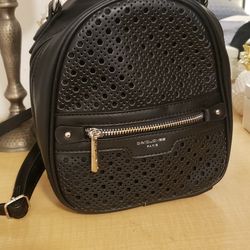 David Jones Paris Mini Backpack Purse Black 