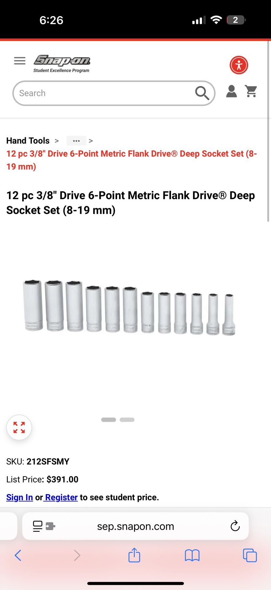 Snap On Deep Sockets