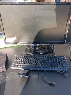 ViewSonic Monitor with Logitech Keyboard and Mouse