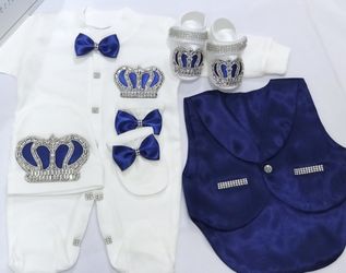 Royal blue baby outfit & vest (0-3)- brand new