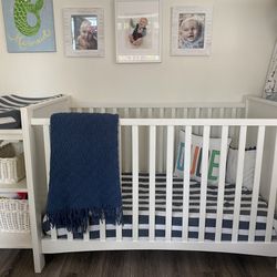 Pottery Barn Kids White Crib/ Changing Table 