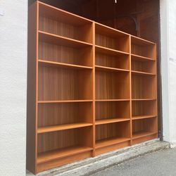 Set of 3 Vintage Danish Mid Century Modern Teak Bookcases