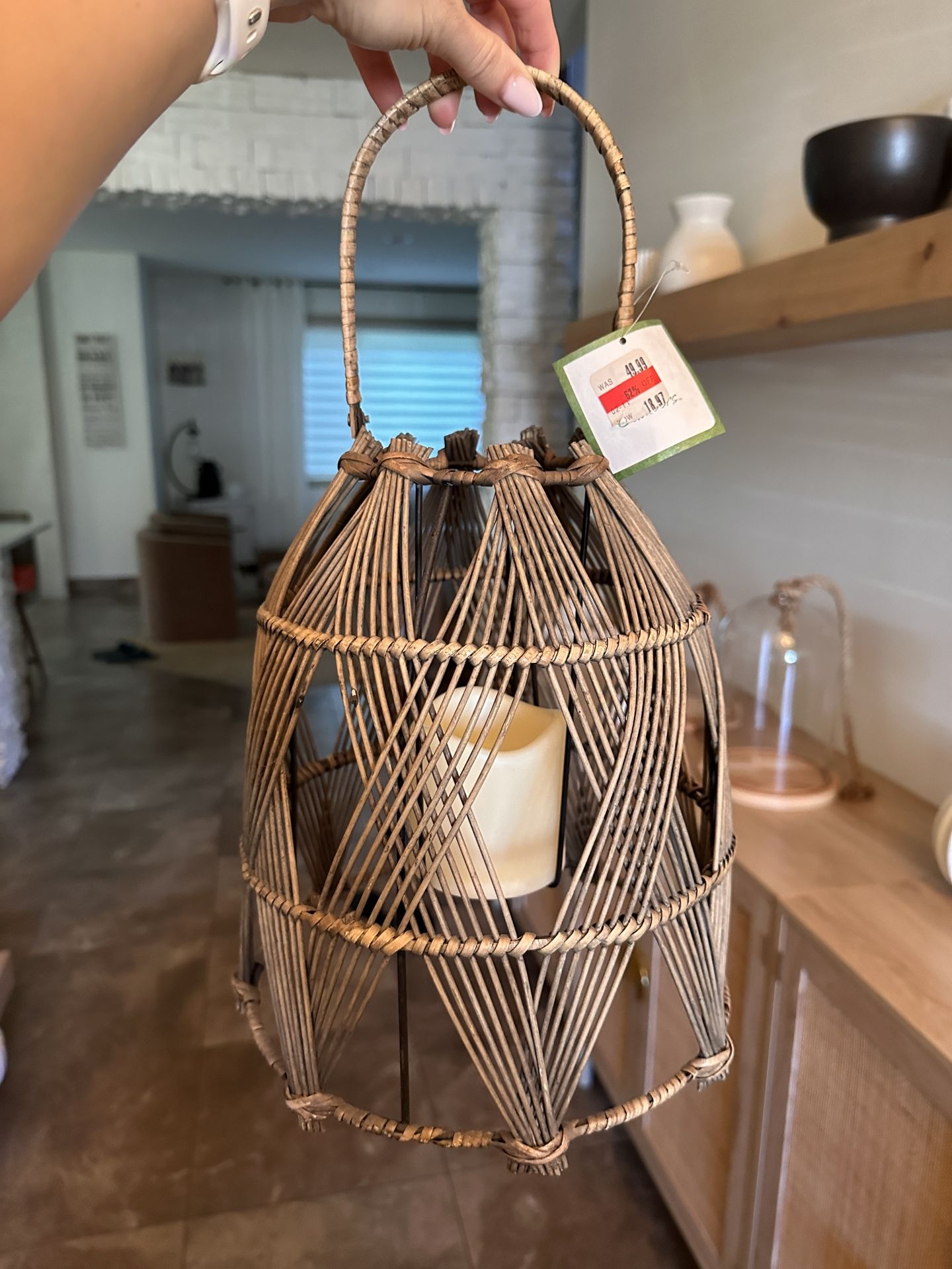 Rattan Candle Holder Outdoor Decor