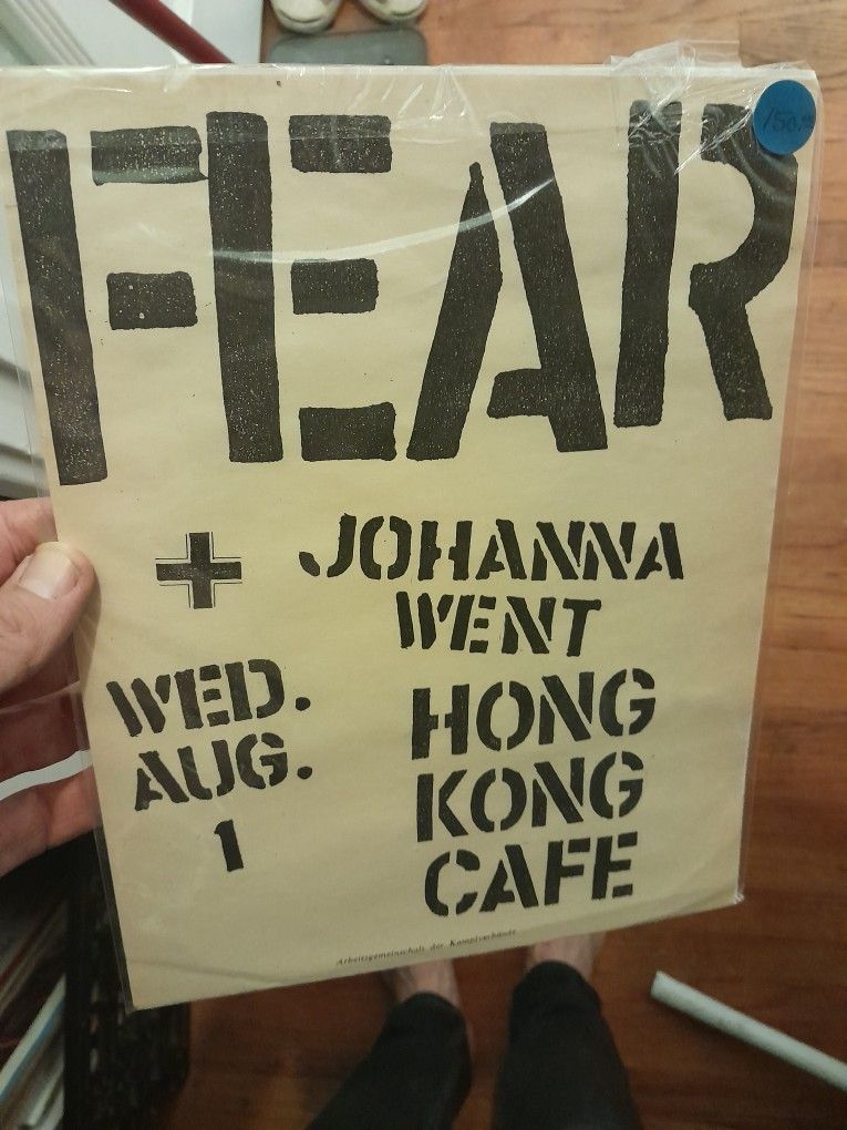 Fear Johanna Went 1978 Punk Flyer Hong Kong Cafe
