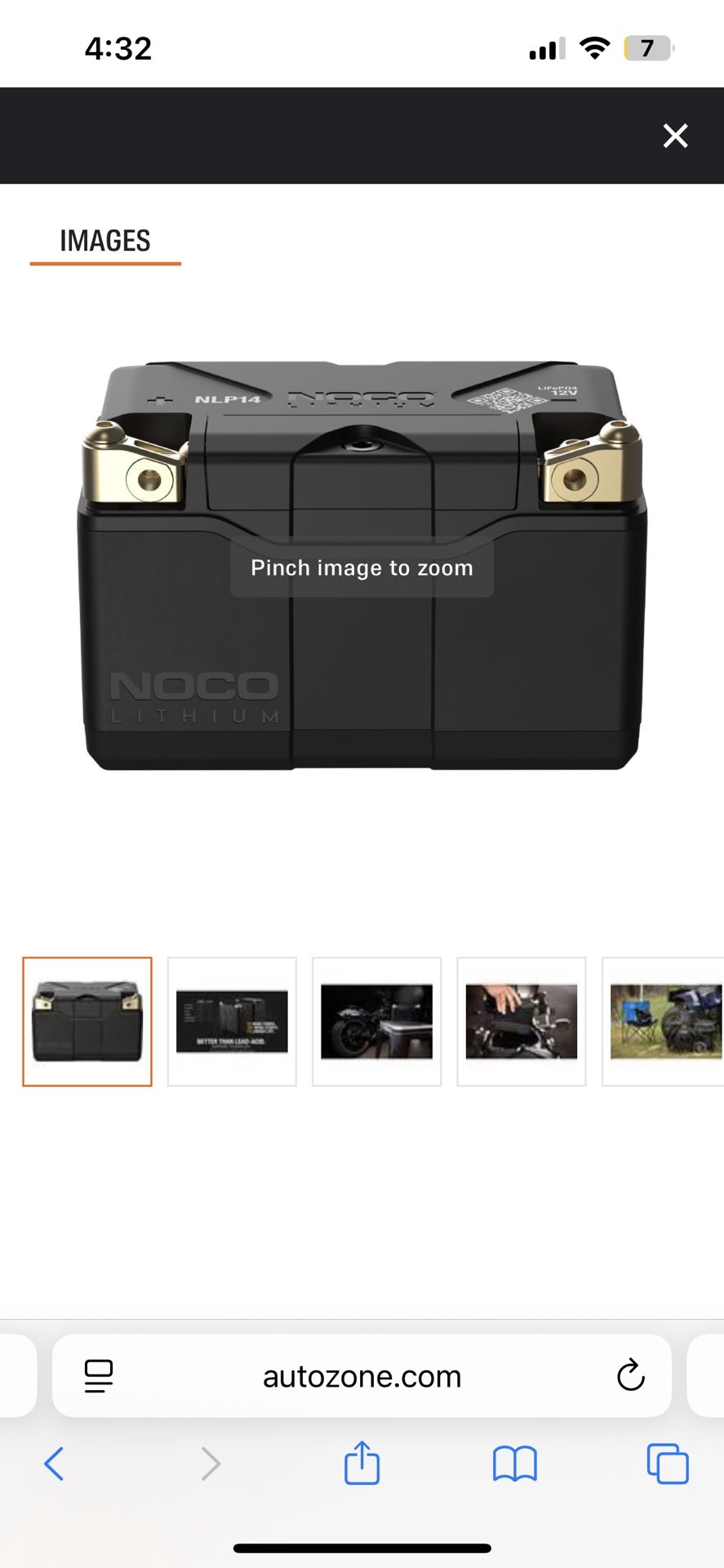 NOCO Group Size 1 Powersport Lithium Ion Battery NLP14