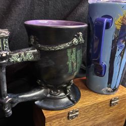 Haunted Mansion pedestal Mug, And Watercolor Design Jack Skeleton Head