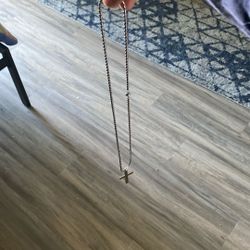 Silver Chain With Cross Pendant 