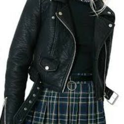 XS DOLLSKILL CURRENT MOOD LEATHER BIKER JACKET