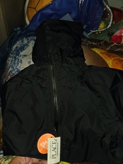 The Children's Place Black & Navy blue Kids Windbreaker Jacket (S)