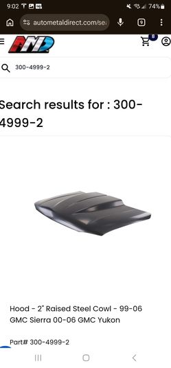 99-06 GMC Sierra cowl hood