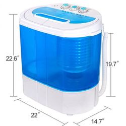 New Portable Clothes Washing Machine Mini Twin Tub Small Laundry Washer Spinning and Washing Combo  9.9lbs