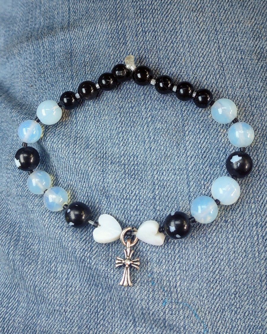 Handmade Opalite & Zebra Bracelet