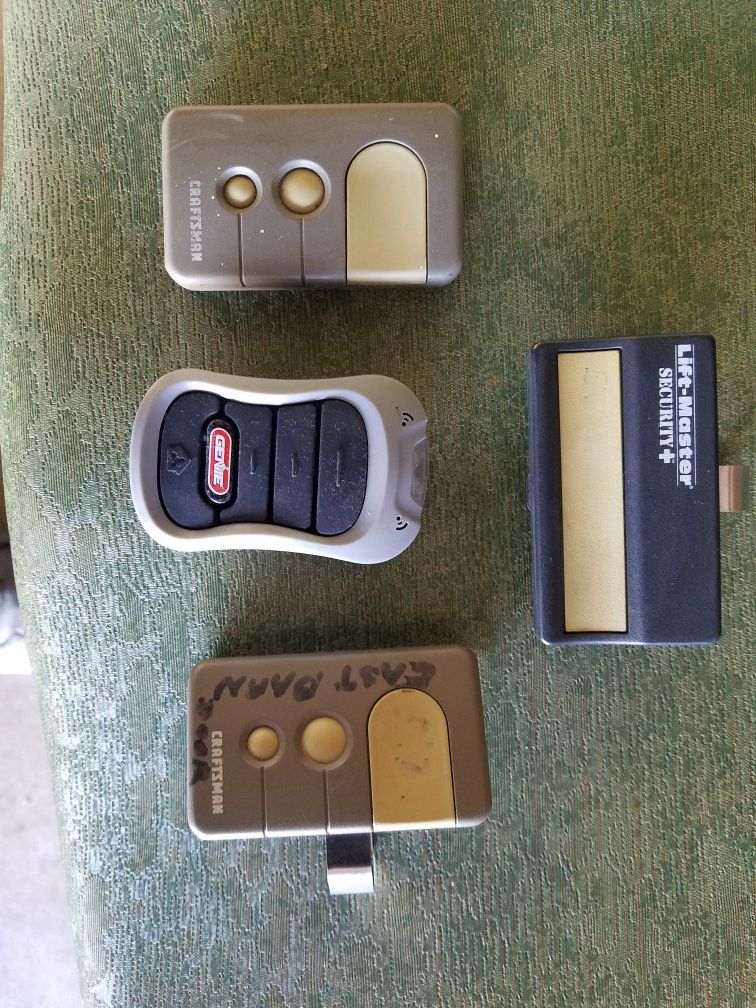 Various brand's of garage door openers