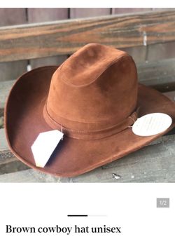 Brown Suede Cowboy Hat with Tags