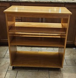 Solid wood rolling cart table or kitchen island