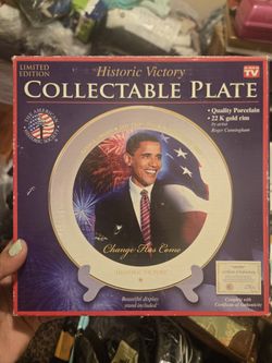 Barack Obama Historic Victory Collectable Plate