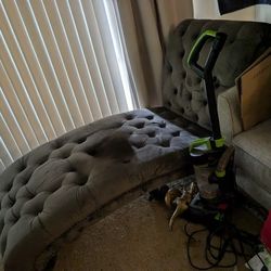 Gray Microfiber Chaise