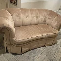 Vintage Beige Loveseat Sofa