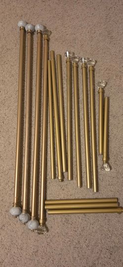 Gold Curtain Rods with Decorative Finials
