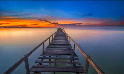 Sunset Bridge Glass Wall Art 60"X40