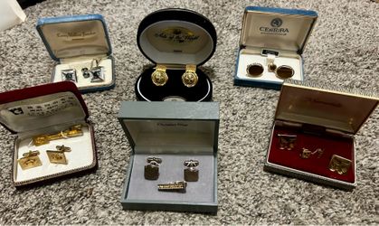 Vintage Cufflink and Tie Clip Collection - Christian Dior, Krementz, Swank, 60s Impala money clip