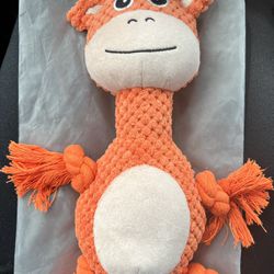 Dog Plush Comfort Puppy Toys, Squeaker (DEER- Color Orange) 