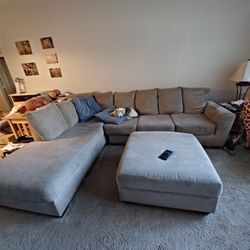 Sectional    Grey.                $75.00.          Tonight