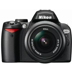 Nikon D60 DSLR Camera w 18-55mm f3.5-5.6G Auto Focus-S Nikkor Zoom Lens Bundle