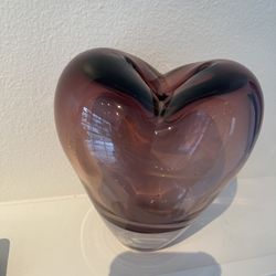Kosta Boda Style Heart Crystal Vase