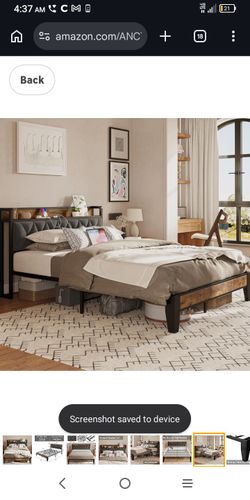 New Full Size Frame With Storage And Outlet Headboard
