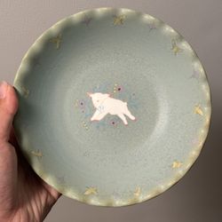 Artist Pottery Sheep Round Plate