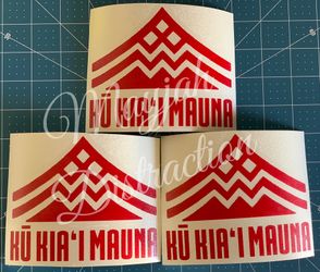 Kū Kia’i Mauna stickers in RED