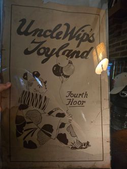 Vintage gimbels uncle wips toyland advertising display