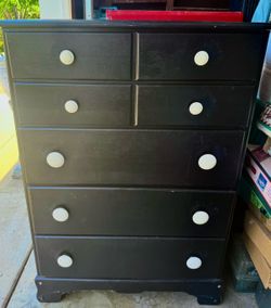 Vintage black dresser MCM