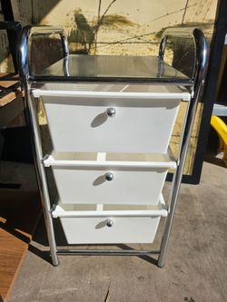 3-Drawer Chrome Storage Cart