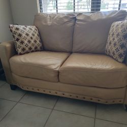 Leather Loveseat And Matching Chair